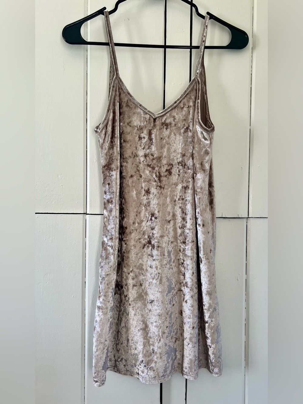 Project Social T Taupe Crushed Velvet Slip Dress